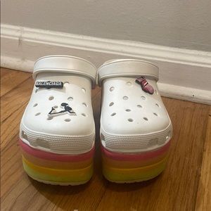 Rainbow Platform Crocs